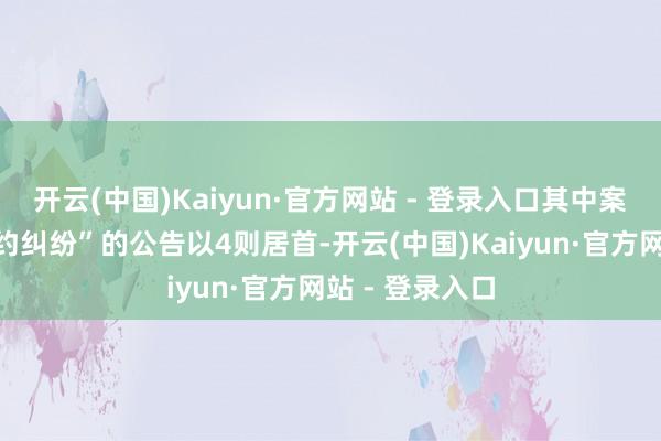 开云(中国)Kaiyun·官方网站 - 登录入口其中案由为“贸易公约纠纷”的公告以4则居首-开云(中国)Kaiyun·官方网站 - 登录入口