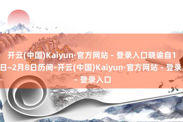 开云(中国)Kaiyun·官方网站 - 登录入口晓谕自1月9日~2月8日历间-开云(中国)Kaiyun·官方网站 - 登录入口