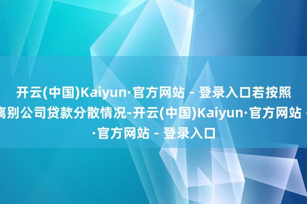 开云(中国)Kaiyun·官方网站 - 登录入口若按照贷款限制离别公司贷款分散情况-开云(中国)Kaiyun·官方网站 - 登录入口