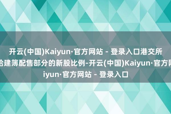 开云(中国)Kaiyun·官方网站 - 登录入口港交所建议提高分派给建簿配售部分的新股比例-开云(中国)Kaiyun·官方网站 - 登录入口