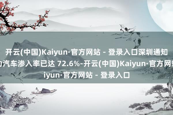 开云(中国)Kaiyun·官方网站 - 登录入口深圳通知城区内新动力汽车渗入率已达 72.6%-开云(中国)Kaiyun·官方网站 - 登录入口