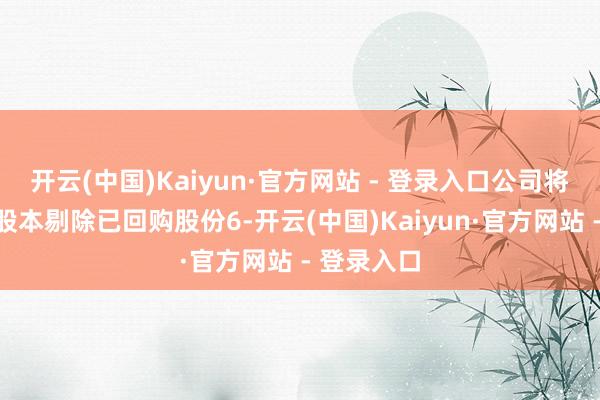 开云(中国)Kaiyun·官方网站 - 登录入口公司将以现存总股本剔除已回购股份6-开云(中国)Kaiyun·官方网站 - 登录入口