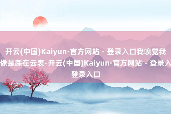 开云(中国)Kaiyun·官方网站 - 登录入口我嗅觉我方像是踩在云表-开云(中国)Kaiyun·官方网站 - 登录入口