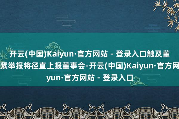 开云(中国)Kaiyun·官方网站 - 登录入口触及董事及高管的要紧举报将径直上报董事会-开云(中国)Kaiyun·官方网站 - 登录入口