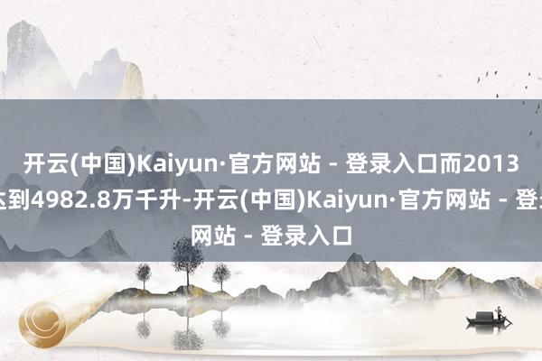 开云(中国)Kaiyun·官方网站 - 登录入口而2013年曾达到4982.8万千升-开云(中国)Kaiyun·官方网站 - 登录入口