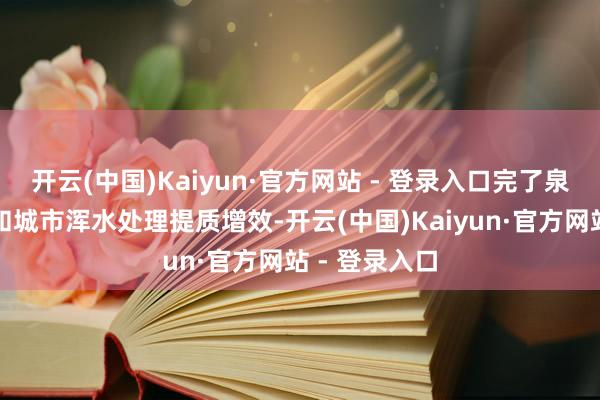开云(中国)Kaiyun·官方网站 - 登录入口完了泉源雨污分流和城市浑水处理提质增效-开云(中国)Kaiyun·官方网站 - 登录入口
