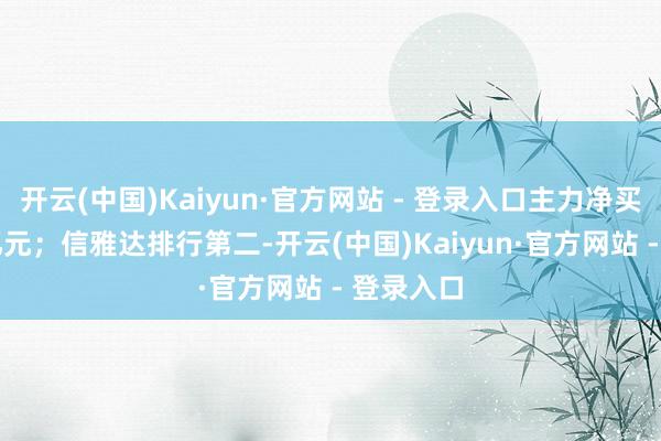 开云(中国)Kaiyun·官方网站 - 登录入口主力净买入5.94亿元；信雅达排行第二-开云(中国)Kaiyun·官方网站 - 登录入口